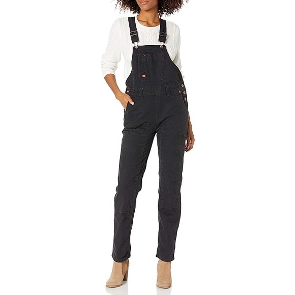 Dickies Relaxed Fit Straight Leg Black Denim Overalls - Picture 1 of 4